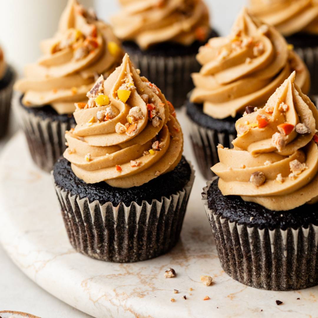 chocolate peanut butter cupcakes