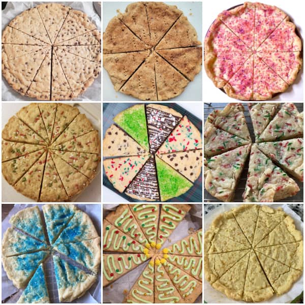 collage of shortbread wedge cookies