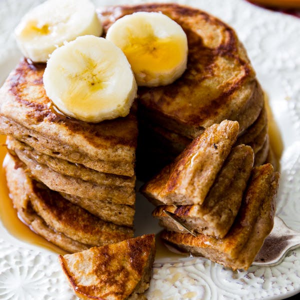 stack of banana pancakes