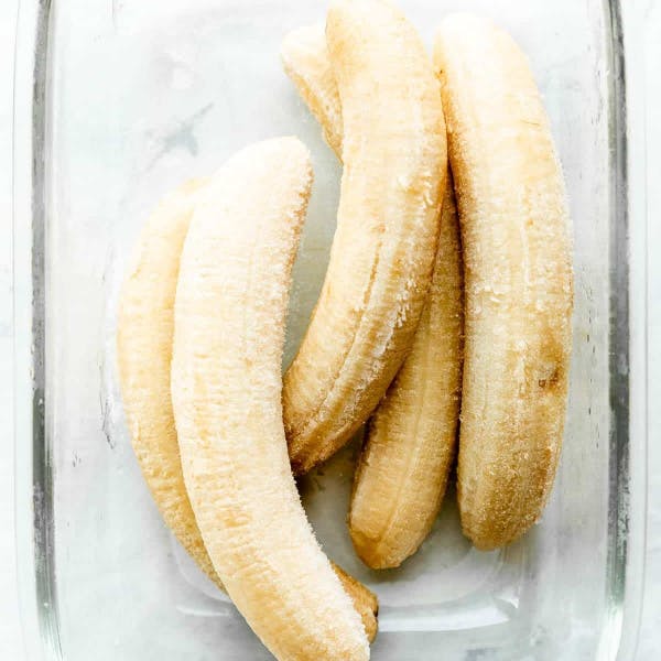 picture of frozen peeled bananas