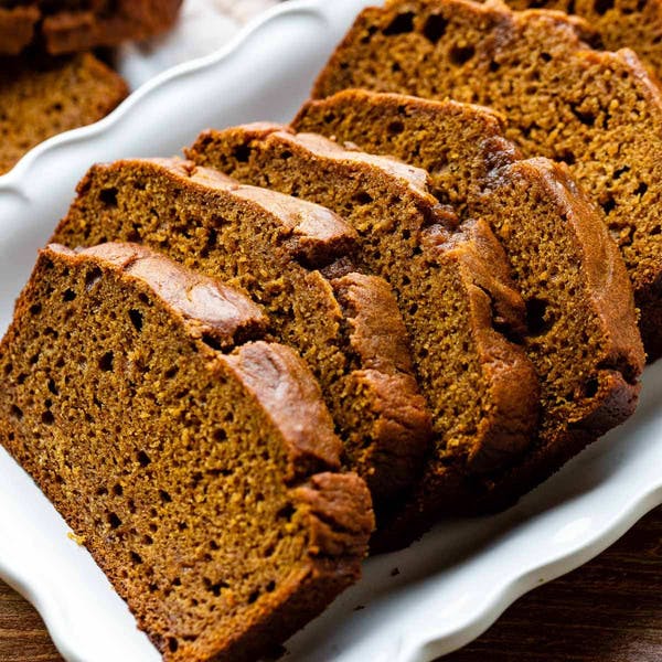 slices of pumpkin bread