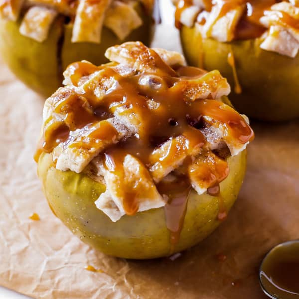 apple pie baked apple with lattice crust