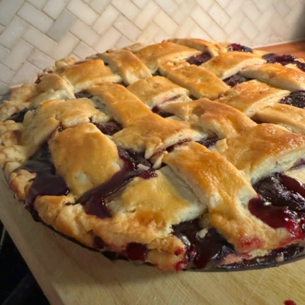 triple berry pie lattice crust top