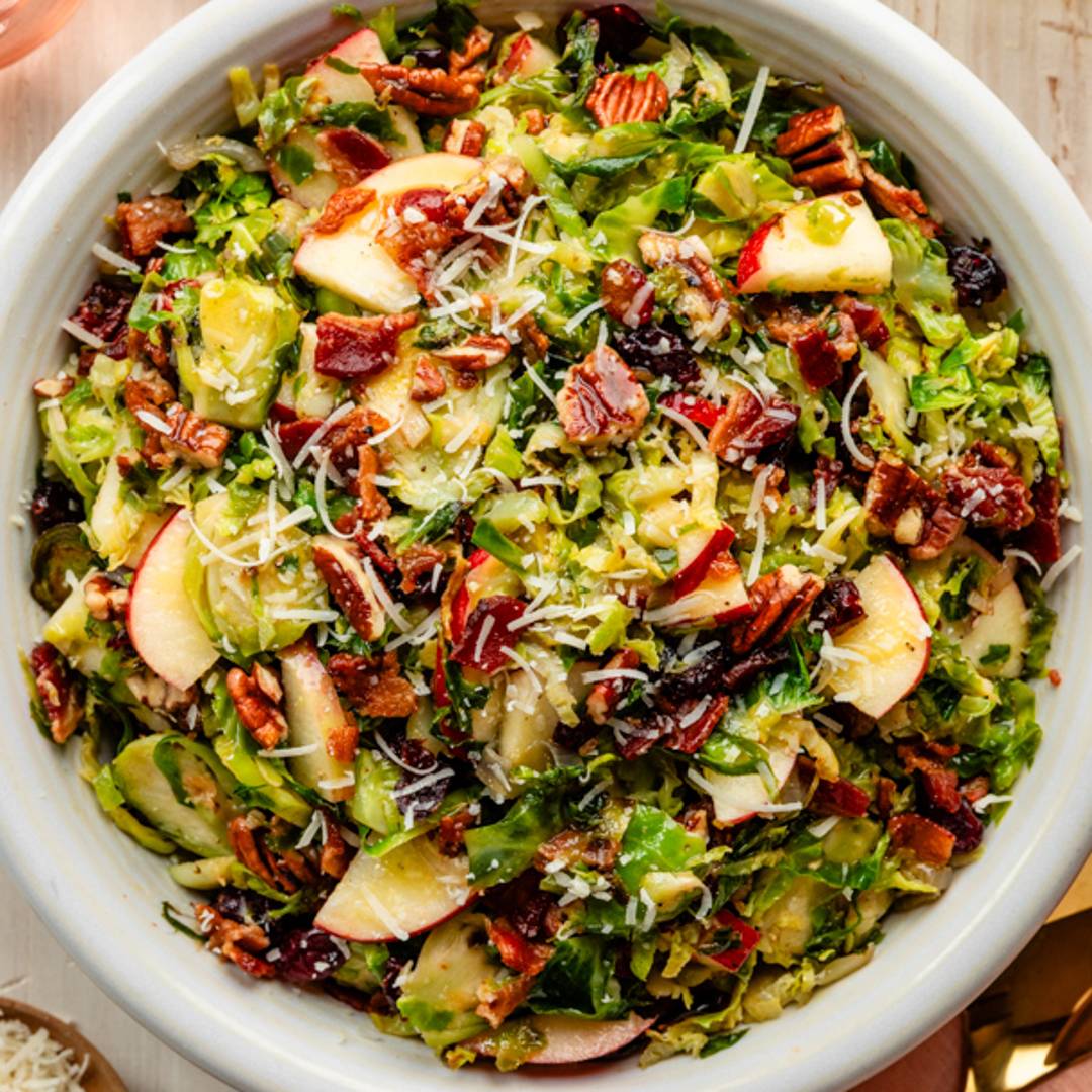 bowl of Brussels sprouts salad