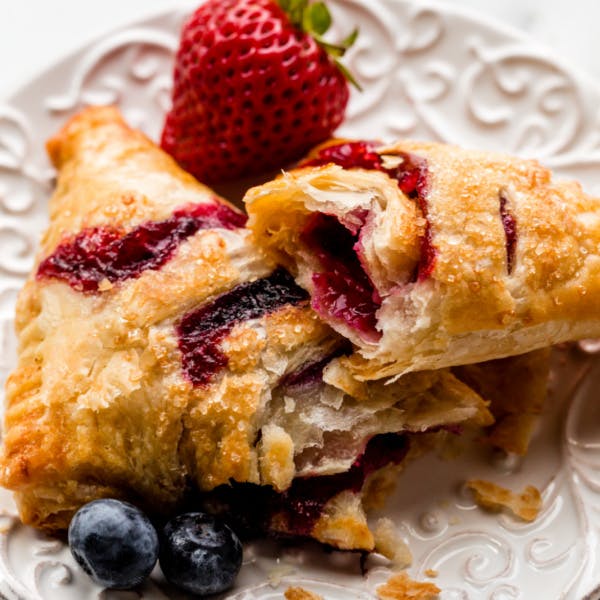 picture of berry turnovers using homemade puff pastry