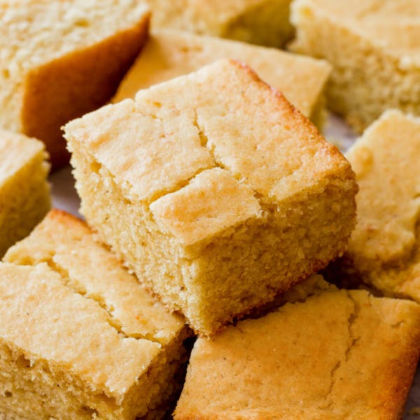 square slices of cornbread