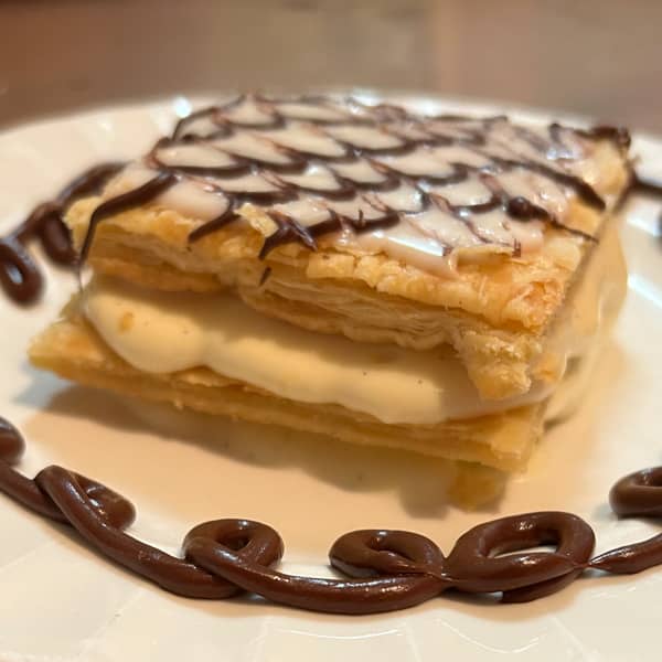 mille feuille pastry on plate