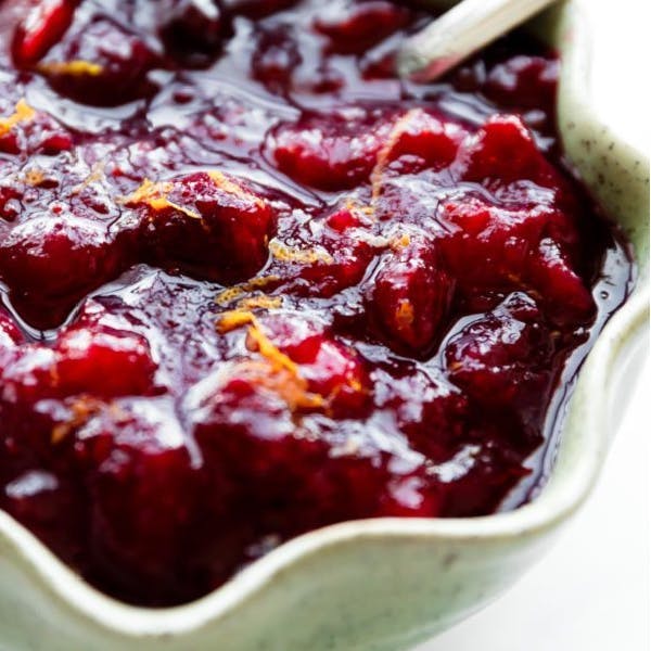 picture of cranberry sauce with orange zestt