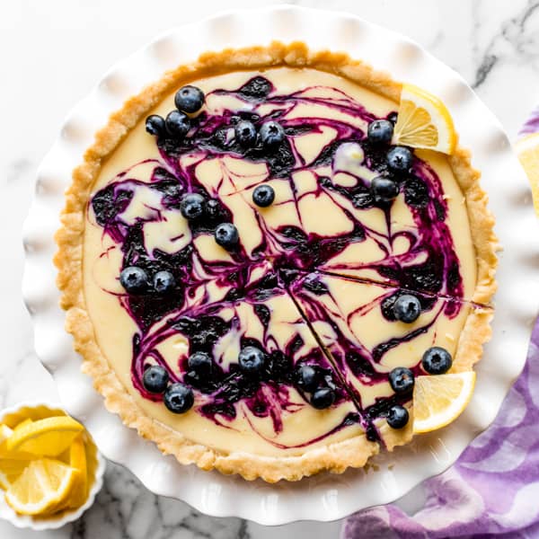 lemon blueberry swirl tart