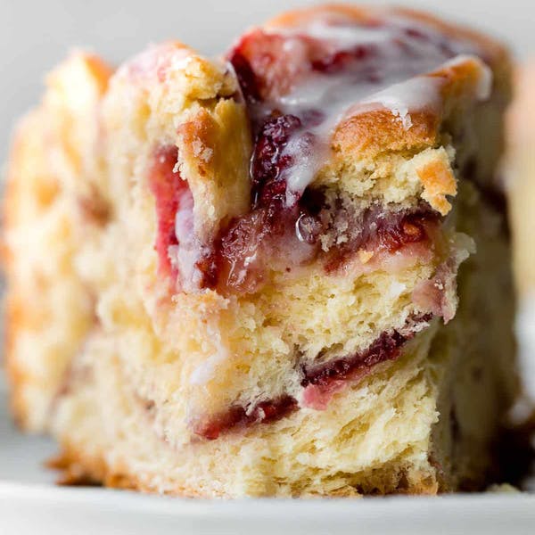 piece of raspberry twist bread