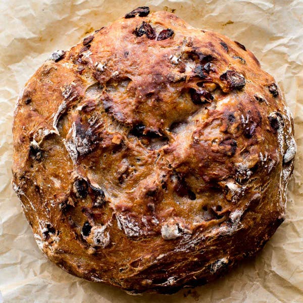 picture of a loaf of cranberry nut bread