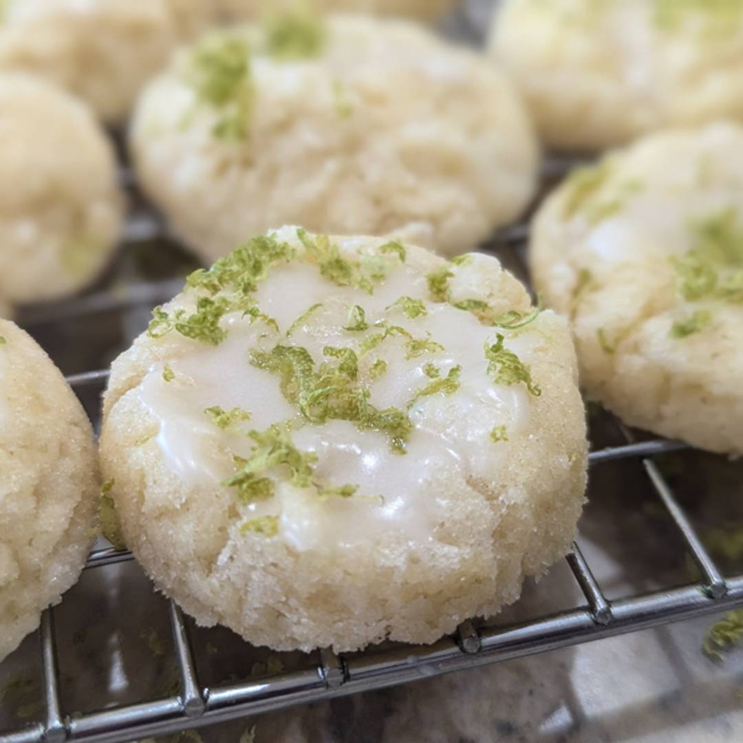 coconut lime cookies with glaze