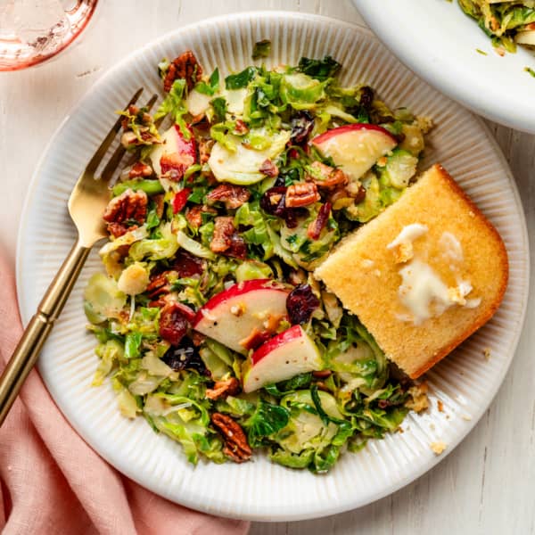 brussels sprouts salad with cornbread