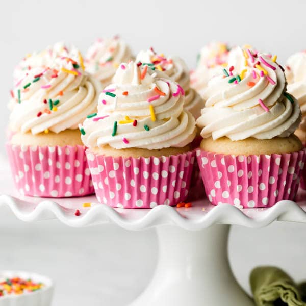 cupcakes with whipped frosting on top
