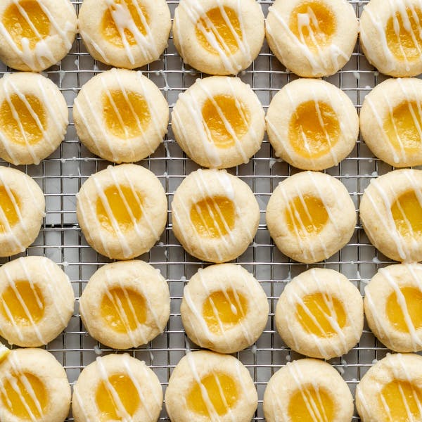 lemon thumbprint cookies with lemon curd