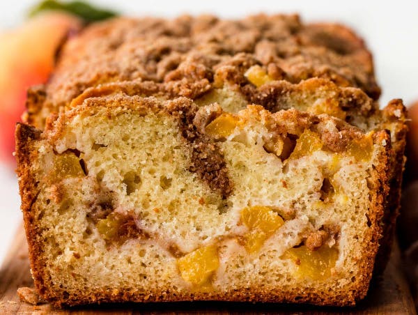 picture of peach quick bread