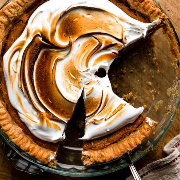 bourbon sweet potato meringue pie
