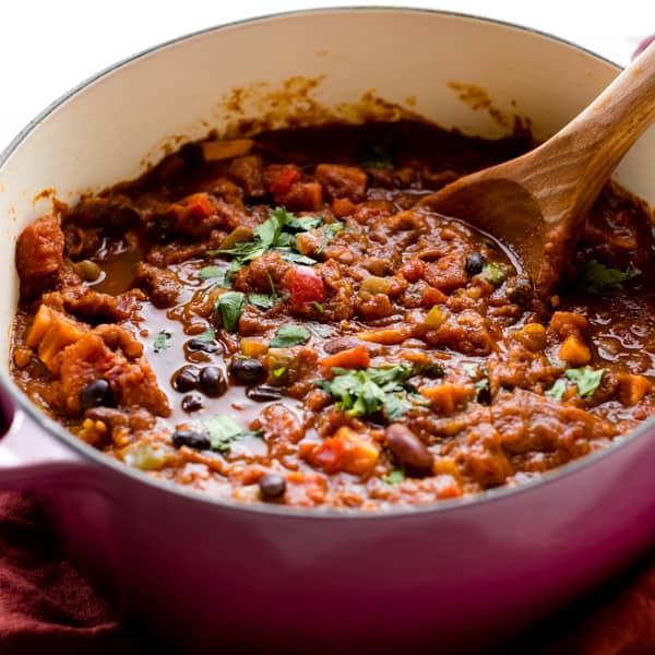 pot of pumpkin chili