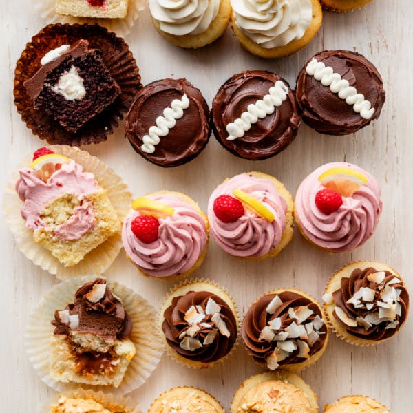 selection of filled cupcakes