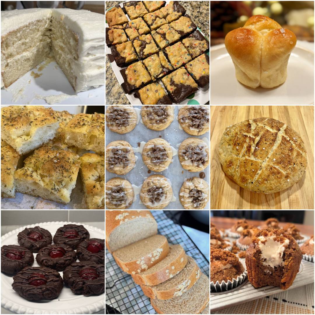 collage of baked goods