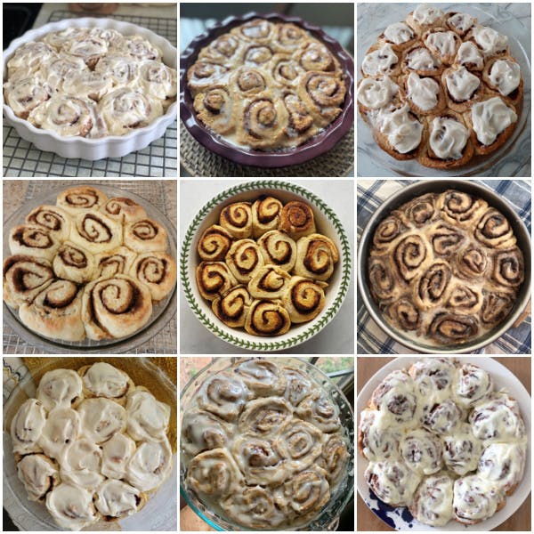 collage of 9 no yeast cinnamon roll photos