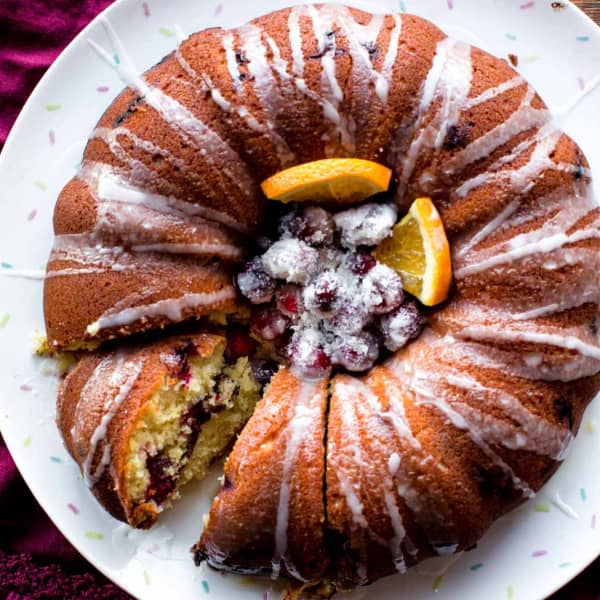 picture of cranberry orange bundt cake