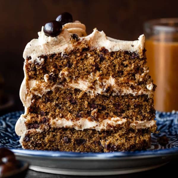 espresso chocolate chip cake slice