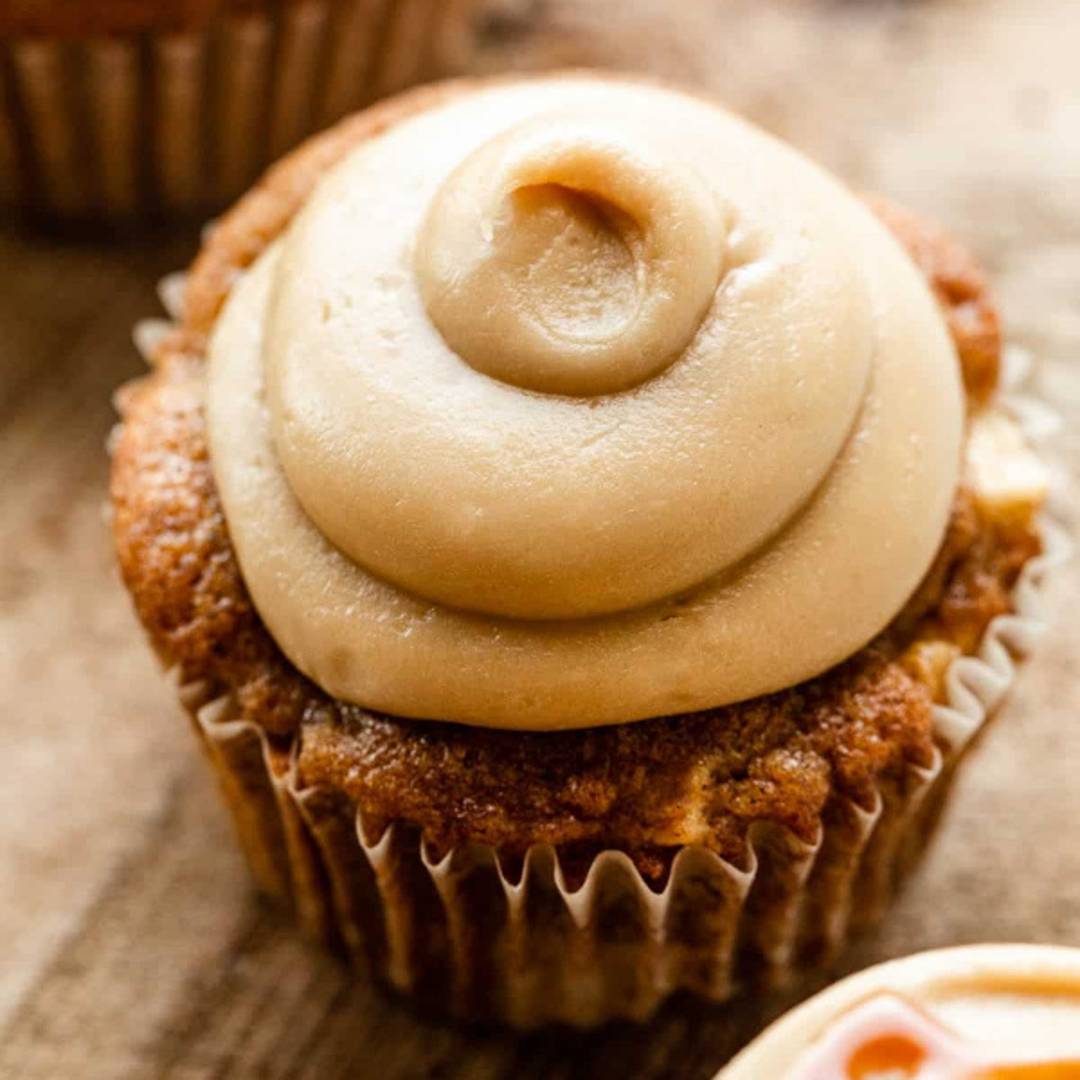picture of salted caramel frosting on a cupcake