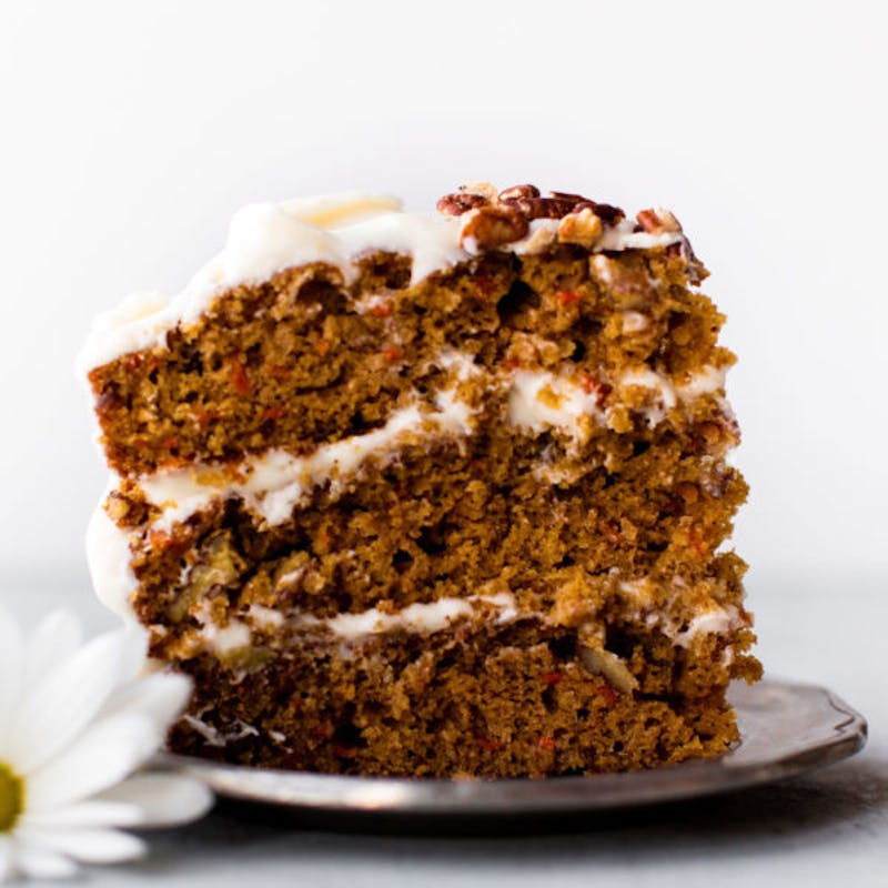 3 layer carrot cake with cream cheese frosting