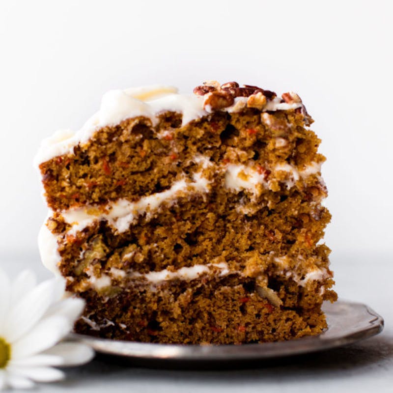 picture of a slice of carrot cake 