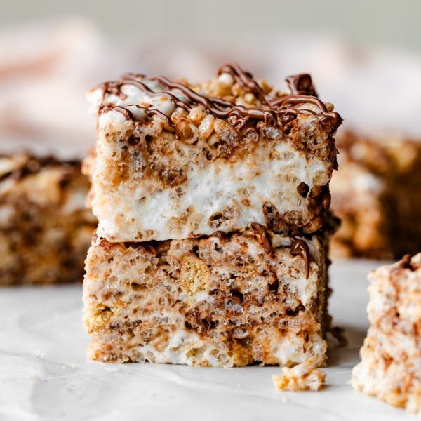 stack of smore rice krispie treats