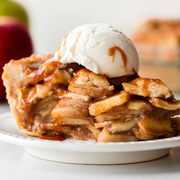 salted caramel apple pie slice