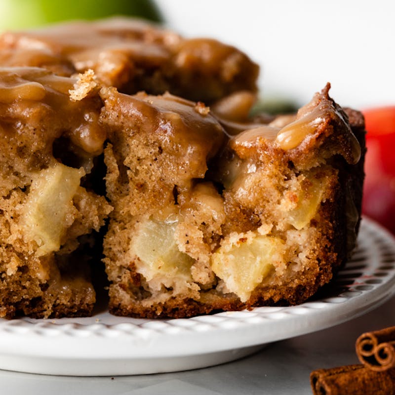 apple cake with brown sugar glaze