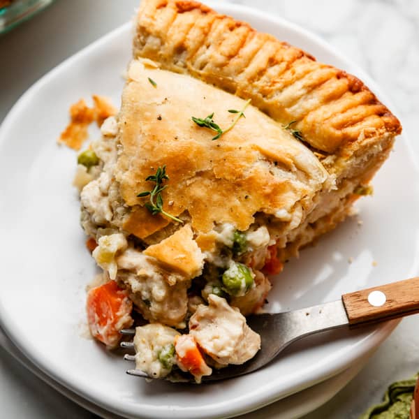 chicken pot pie slice