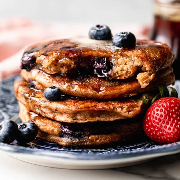 whole wheat blueberry pancakes