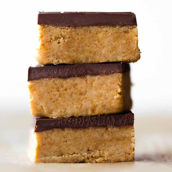 no bake peanut butter bars stack