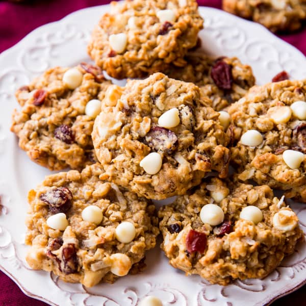 cranberry white chocolate pecan oatmeal cookies