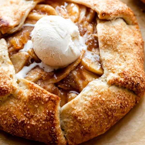 pear galette with ice cream