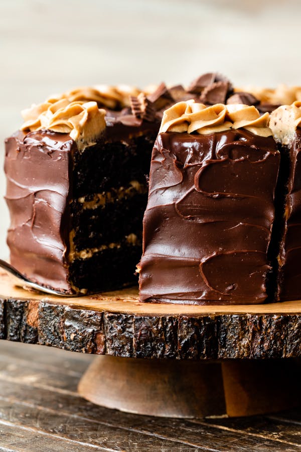 ganache covered layer cake