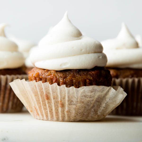 cream cheese frosting on cupcake