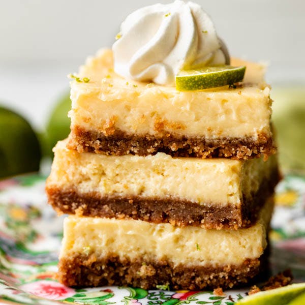 stack of three key lime pie bars