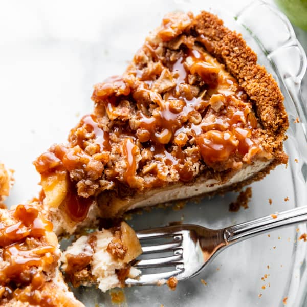 photo of caramel apple cheesecake pie
