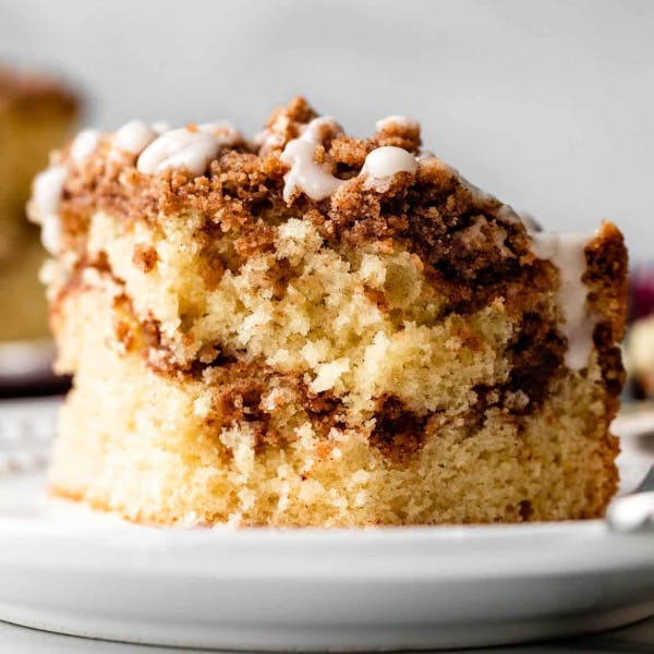 slice of sour cream coffee cake