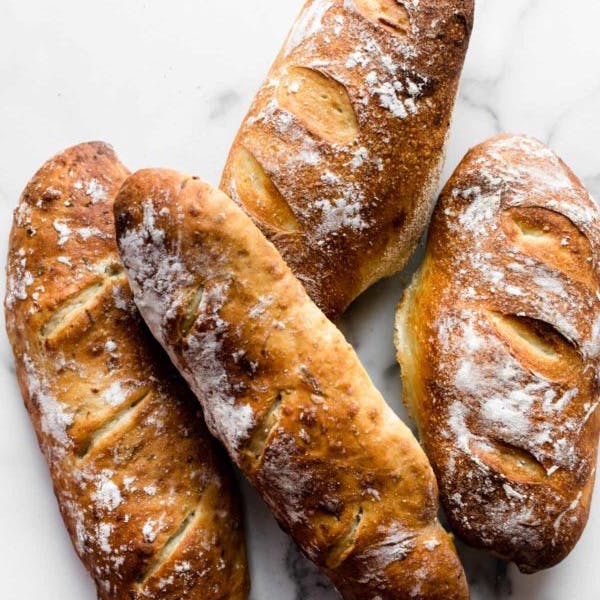 picture of 4 artisan bread loaves