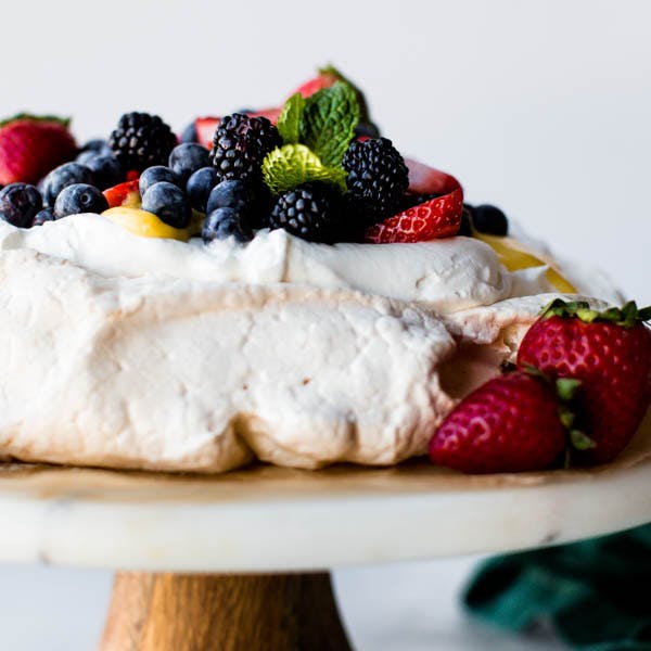 fruit-topped pavlova