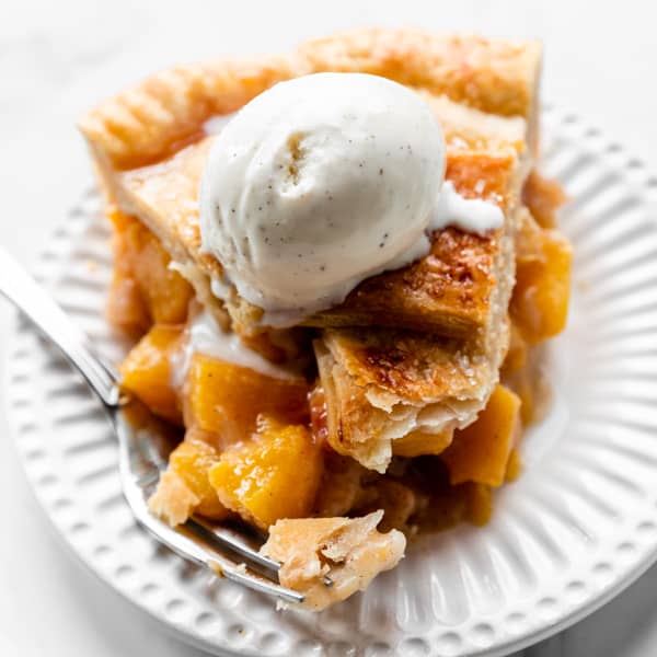 slice of peach pie