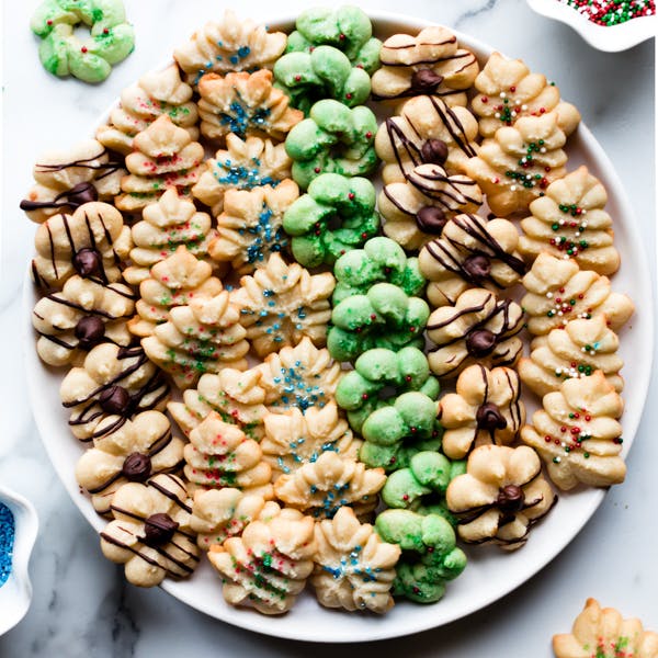 spritz cookies on plate