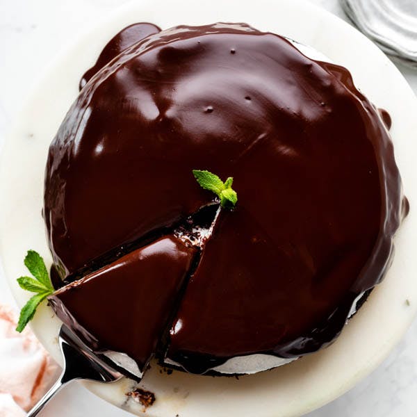 mint chocolate cake with ganache