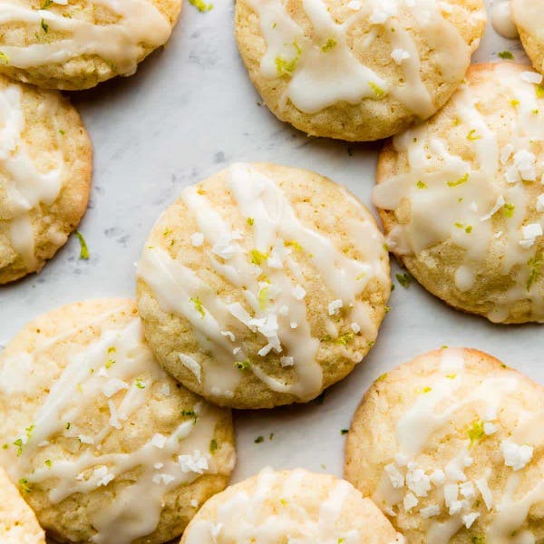 coconut lime cookies with glaze