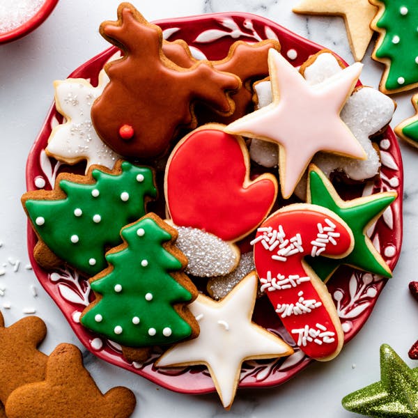 decorated cookies with icing